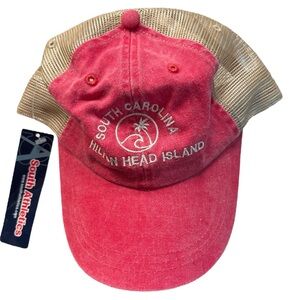 South‎ Carolina Hilton Head Baseball Hat Cap NWT Mesh Back Red Tan